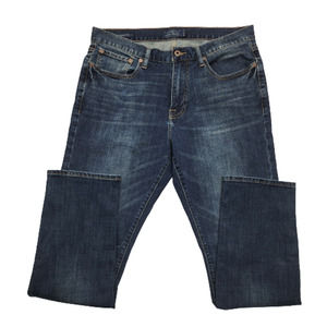 Lucky Brand Jeans 410 Athletic Fit Sandblasted Mens Blue Jeans 34x32